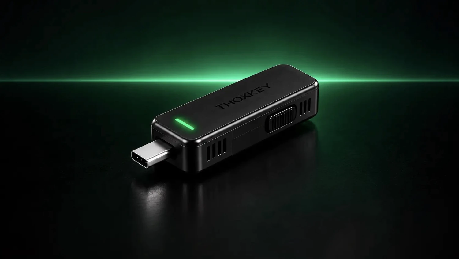 Matte Black ThoxKey with native USB-C, the portable home of the ThoxBeam runtime.